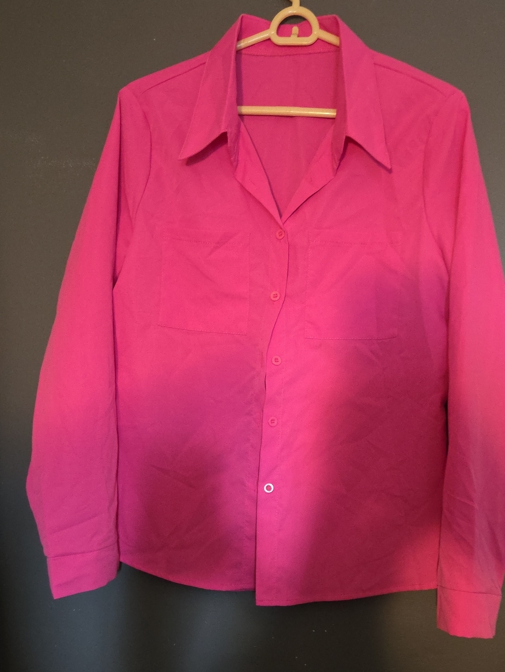 SHEIN Fuchsia Button-Down Shirt